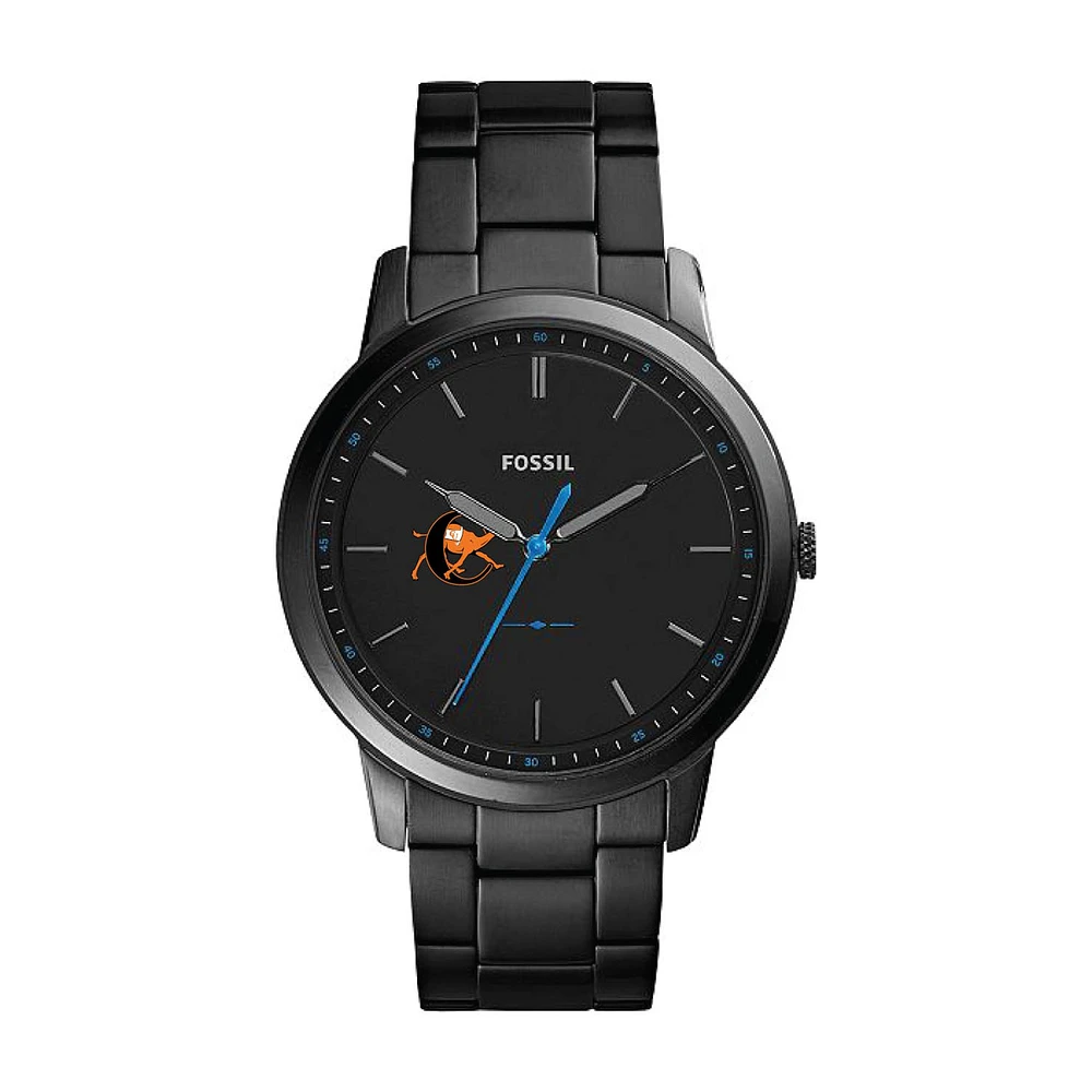 Fossil Black Campbell Fighting Camels The Minimalist Slim Stainless Steel Watch