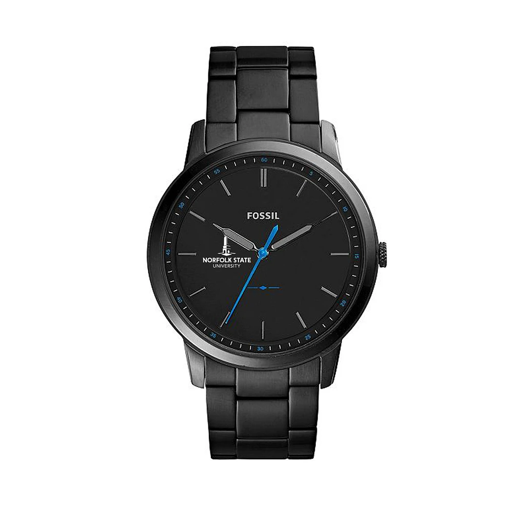 Fossil Black Norfolk State Spartans The Minimalist Slim Stainless Steel Watch