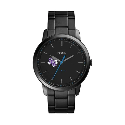 Fossil Black Stephen F Austin Lumberjacks The Minimalist Slim Stainless Steel Watch