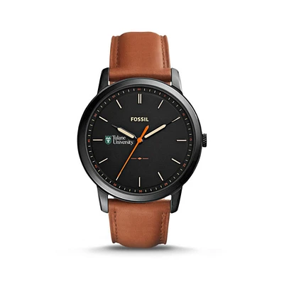 Fossil Tulane Green Wave The Minimalist Slim Light Brown Leather Watch