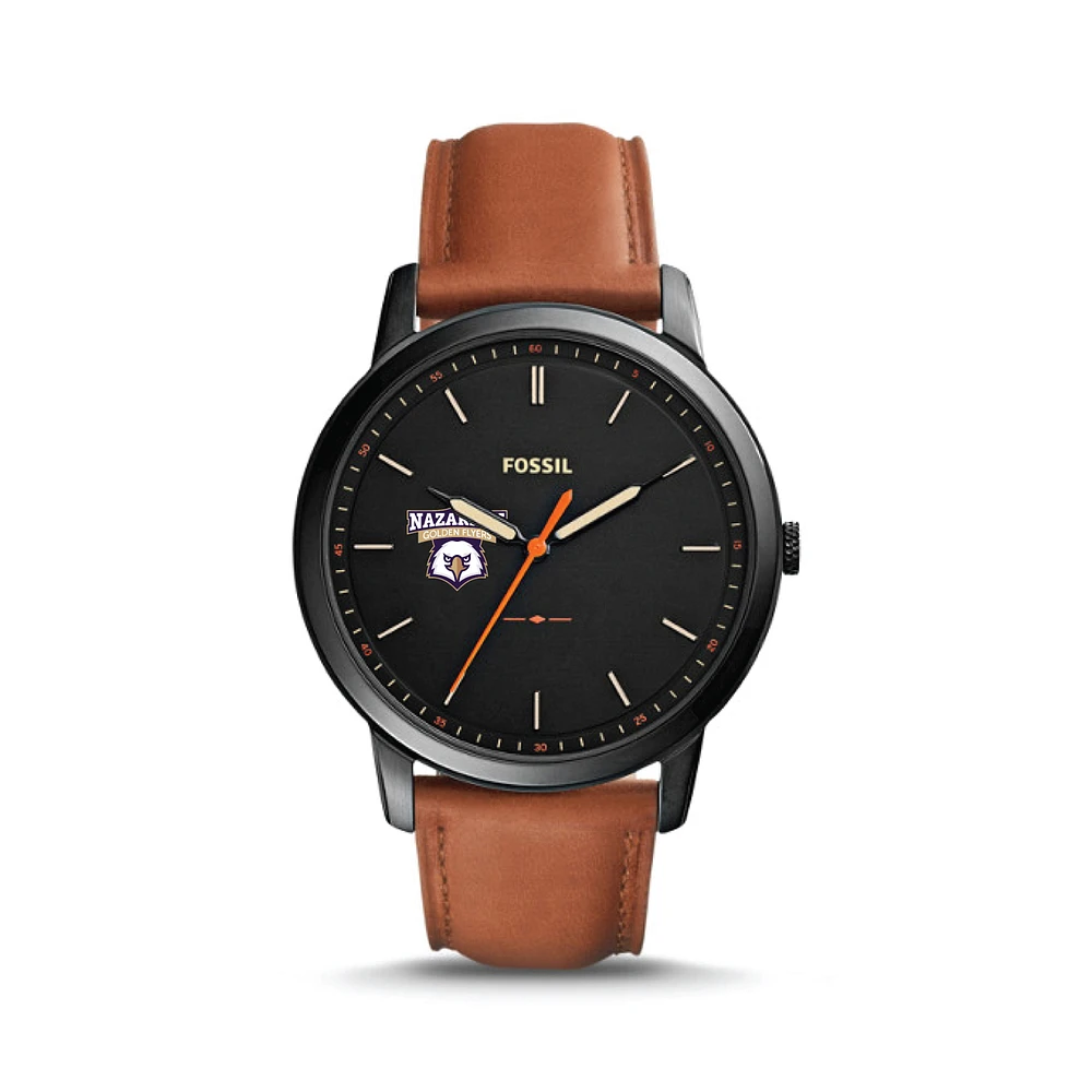 Fossil Nazareth College Golden Flyers The Minimalist Slim Light Brown Leather Watch