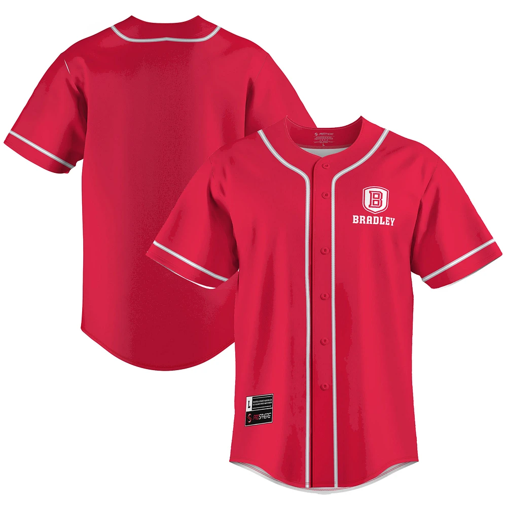 Men's GameDay Greats Red Bradley Braves Lightweight Baseball Jersey
