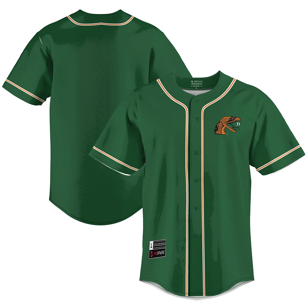 Men's GameDay Greats Green Florida A&M Rattlers Lightweight Baseball Jersey