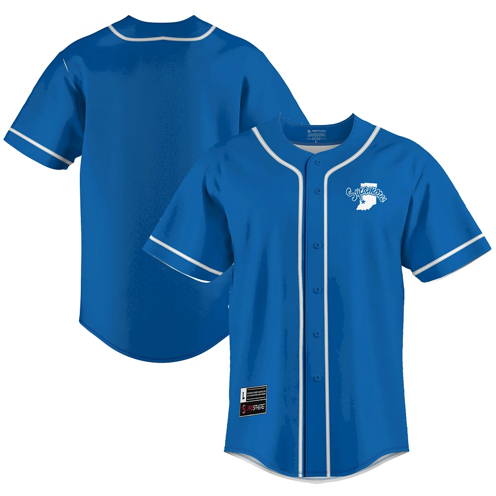 Men's GameDay Greats Royal Indiana State Sycamores Lightweight Baseball Jersey