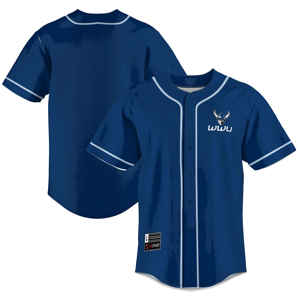 Men's GameDay Greats Blue Western Washington Vikings Lightweight Baseball Jersey