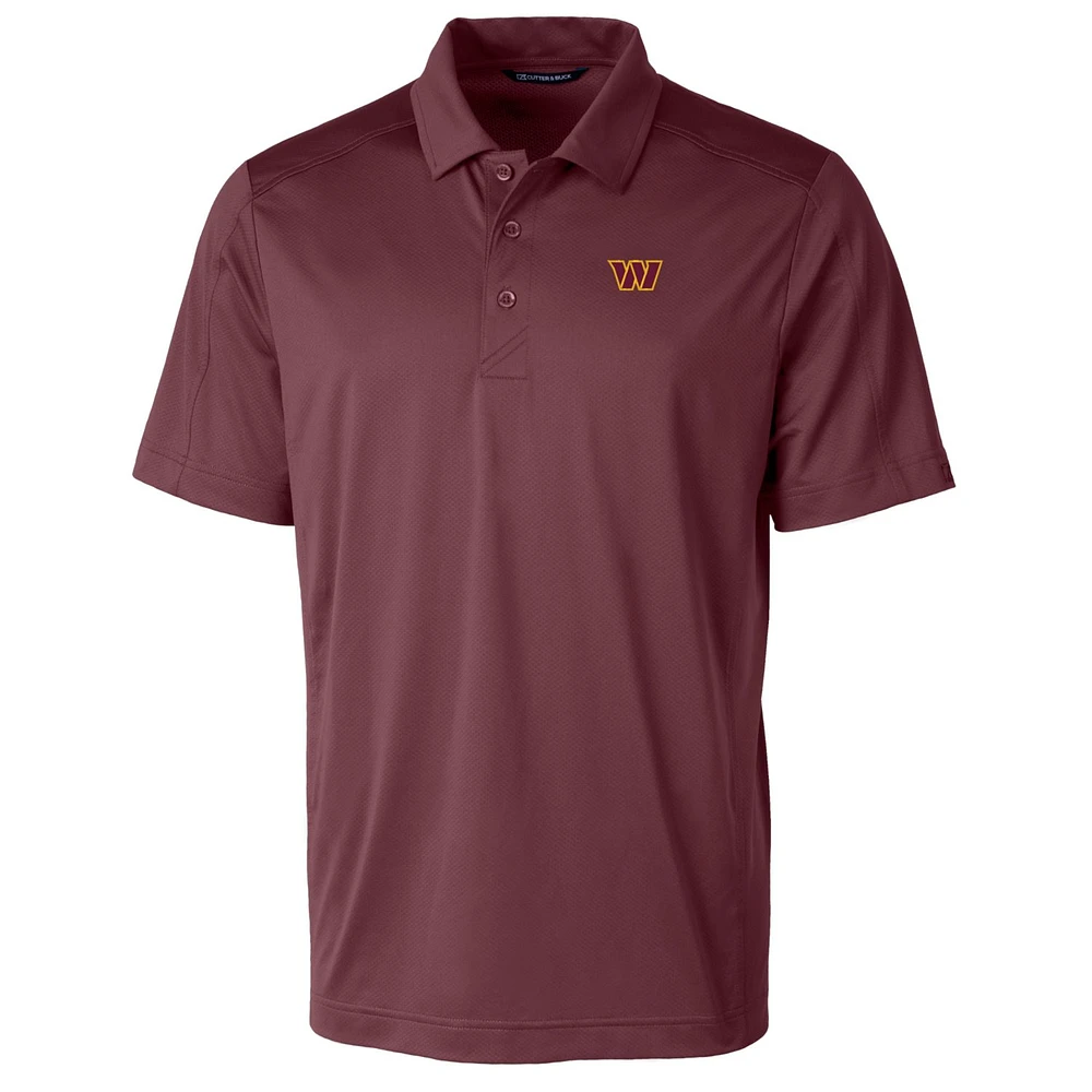 Men's Cutter & Buck Burgundy Washington Commanders Prospect DryTec Textured Stretch Polo