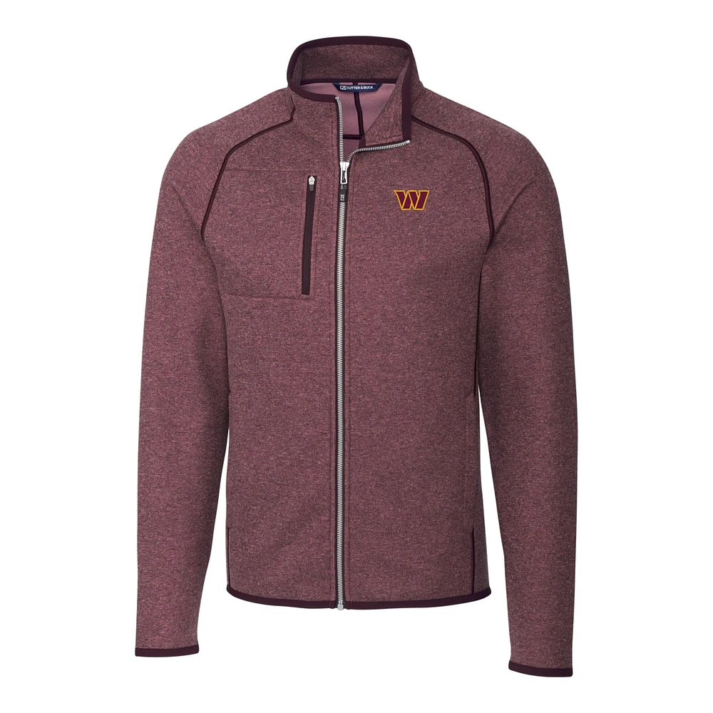 Men's Cutter & Buck Burgundy Washington Commanders Mainsail Full-Zip Jacket