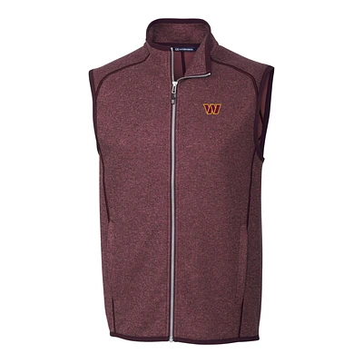 Men's Cutter & Buck Burgundy Washington Commanders Mainsail Full-Zip Vest