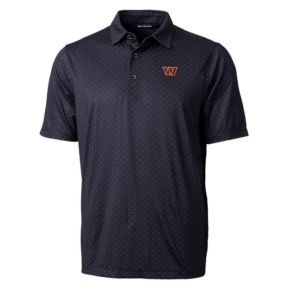 Men's Cutter & Buck Black Washington Commanders Pike Double Dot Stretch Polo