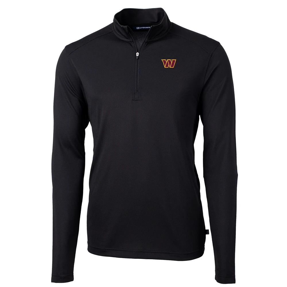 Men's Cutter & Buck Washington Commanders Virtue Eco Pique Half-Zip Pullover Jacket