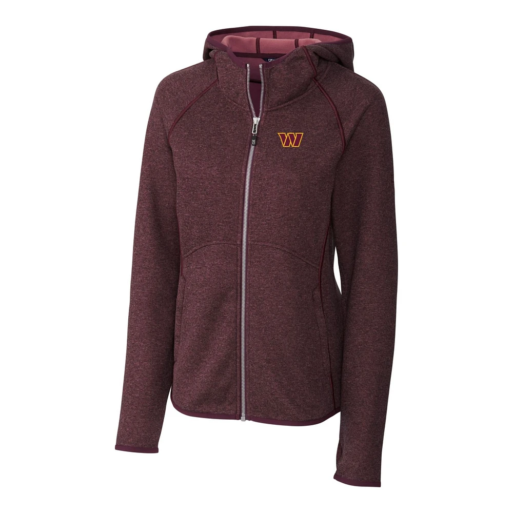 Women's Cutter & Buck Burgundy Washington Commanders Mainsail Full-Zip Hoodie