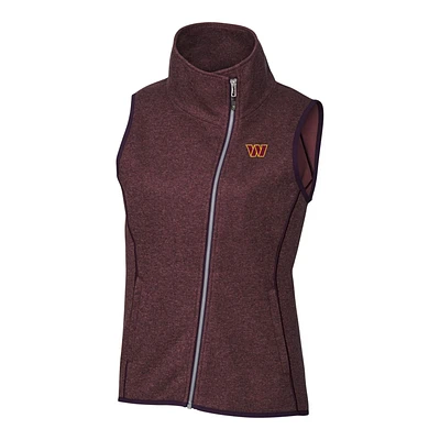Women's Cutter & Buck Burgundy Washington Commanders Mainsail Full-Zip Vest