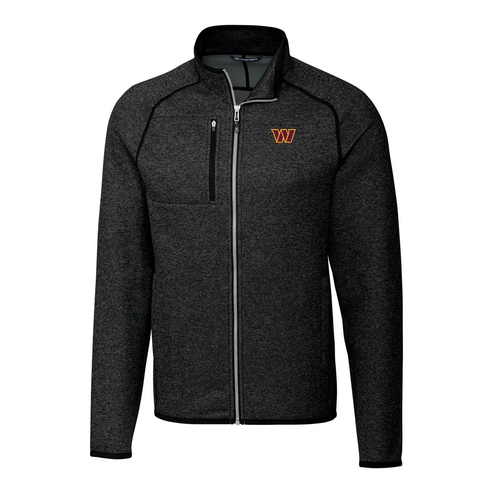 Men's Cutter & Buck Heathered Charcoal Washington Commanders Big Tall Mainsail Full-Zip Jacket