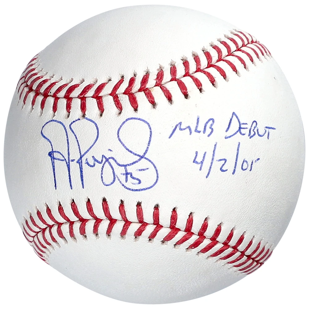 Albert Pujols St. Louis Cardinals Autographed Baseball with ''MLB Debut 4/2/01'' Inscription