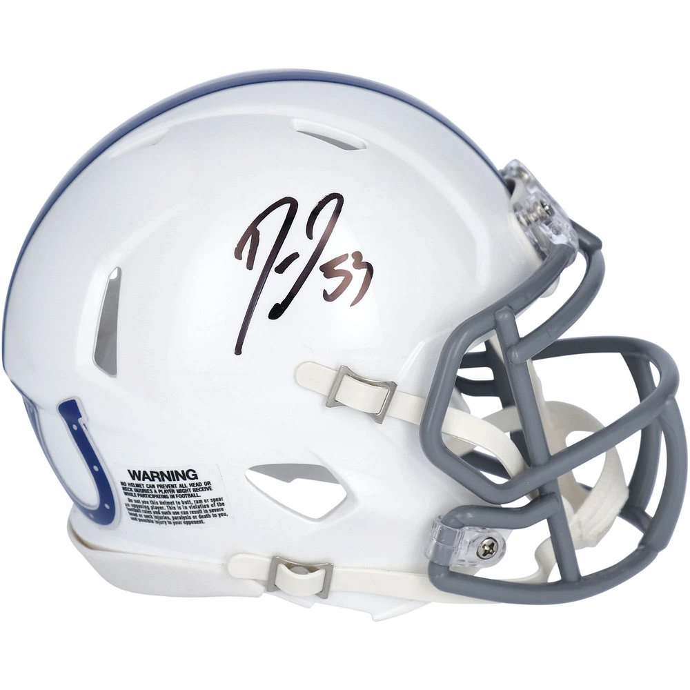Shaquille Leonard Indianapolis Colts Fanatics Authentic Autographed Riddell 2021 Season Throwback Logo Speed Mini Helmet