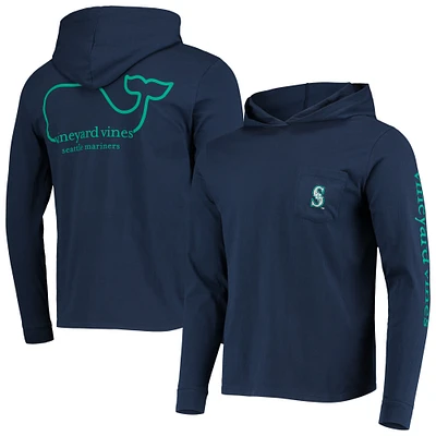 Men's Vineyard Vines Navy Seattle Mariners Long Sleeve Hoodie T-Shirt