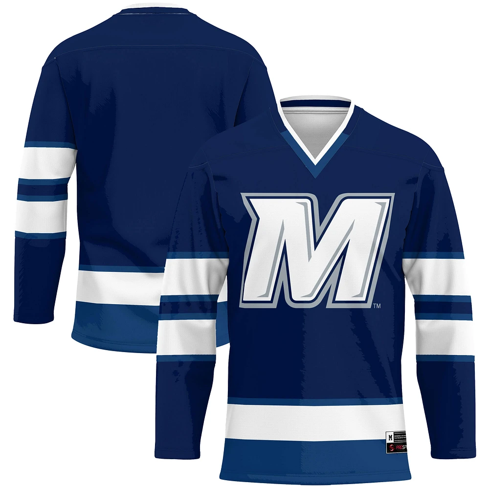 Men's GameDay Greats Navy Monmouth Hawks Hockey Jersey