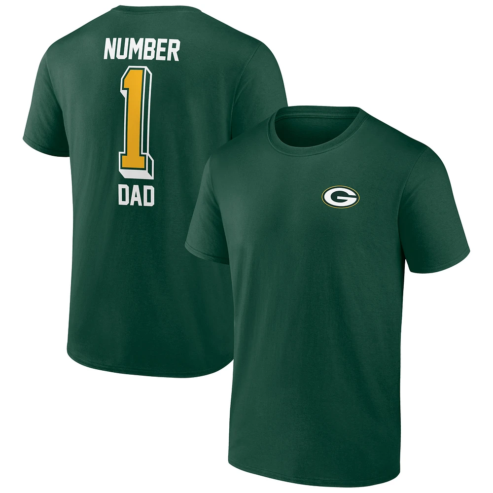 Men's Green Green Bay Packers Number One Dad T-Shirt