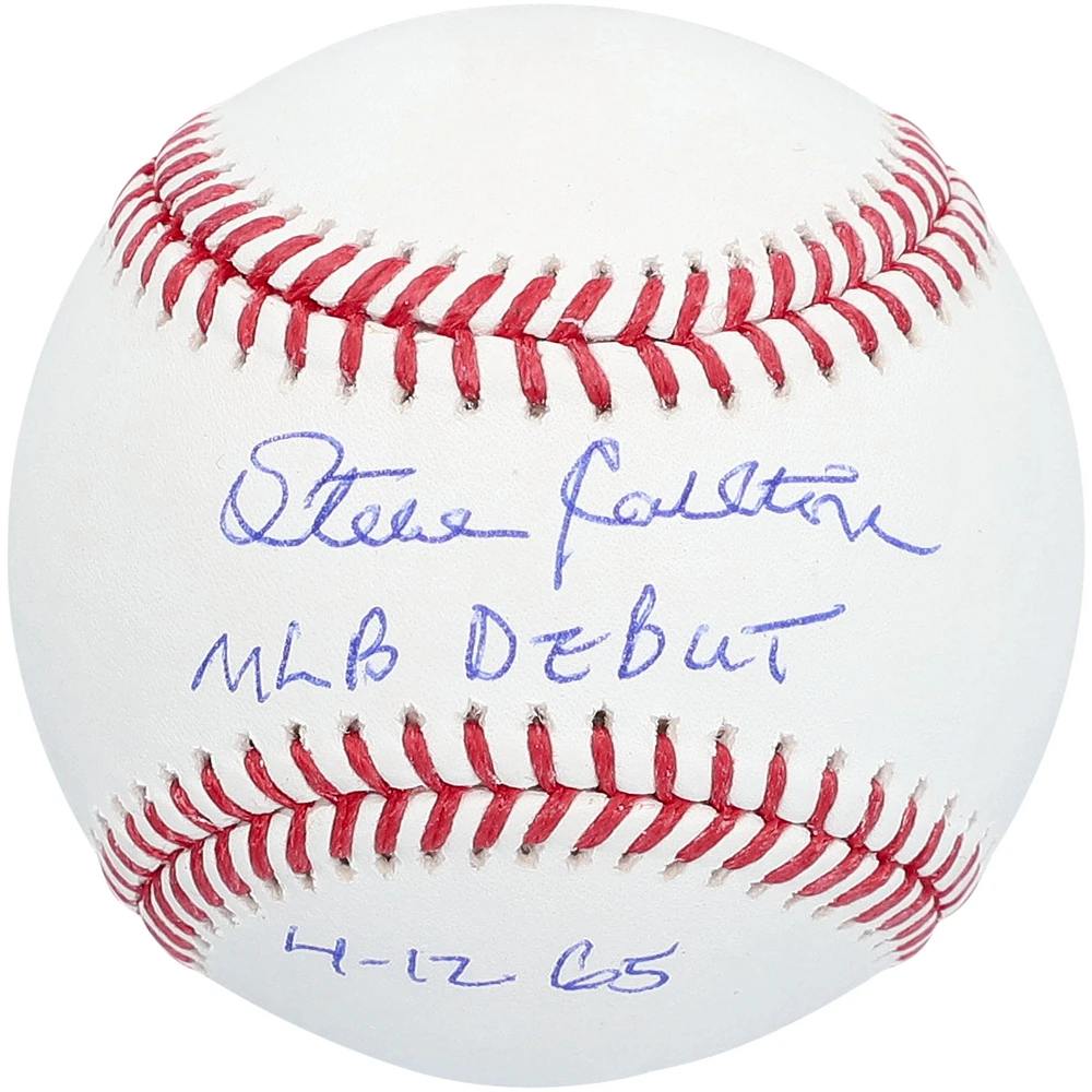 Steve Carlton Philadelphia Phillies Autographed Baseball with ''MLB DEBUT 4-12-65'' Inscription