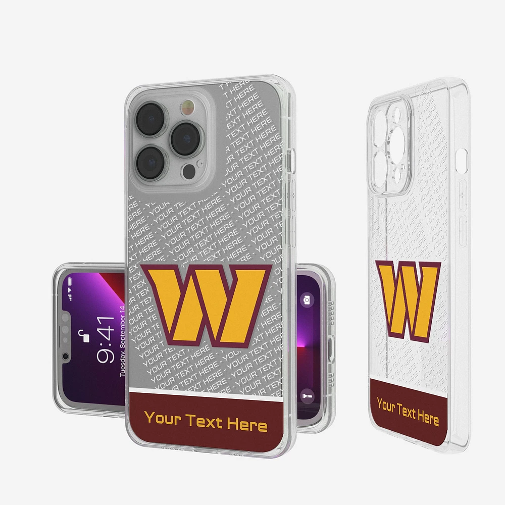 Washington Commanders Personalized Endzone Plus Design iPhone Clear Case