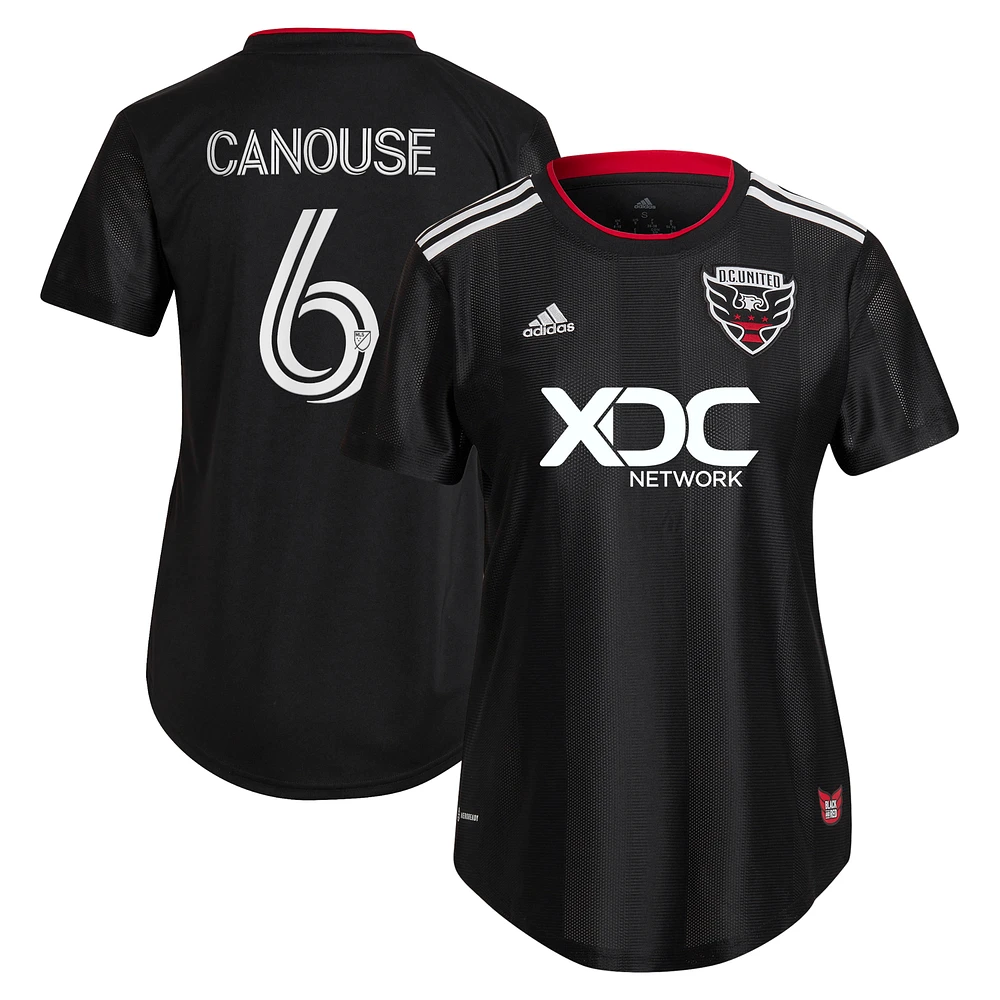 Women's adidas Russell Canouse Black D.C. United 2022 Black and Red Kit Replica Player Jersey