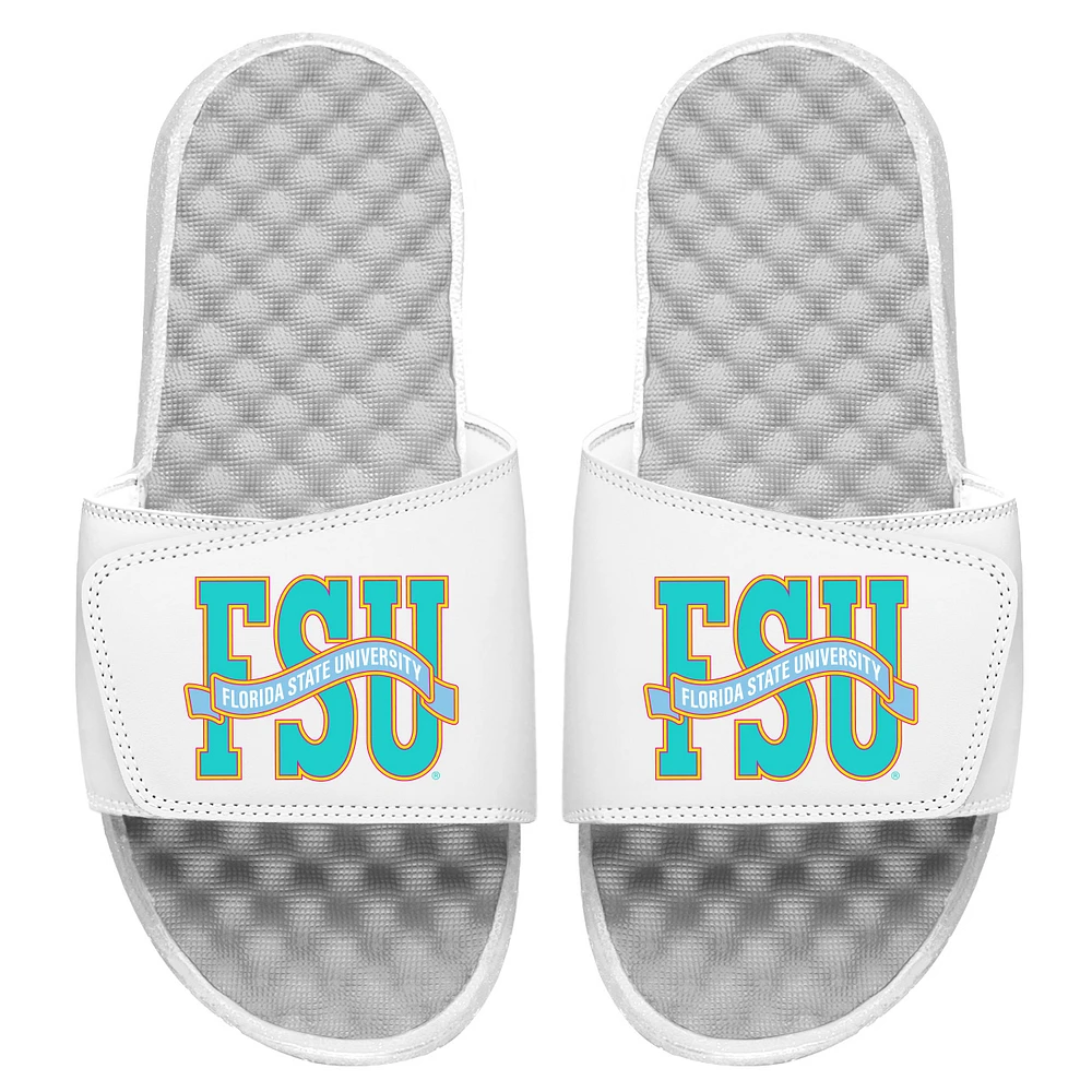 Men's ISlide White Florida State Seminoles Beach Club Retro Banner Slide Sandals