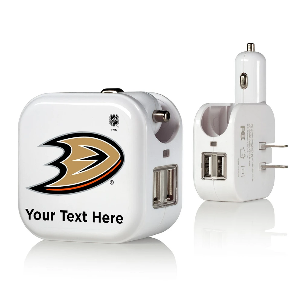 Anaheim Ducks Personalized 2-In-1 USB Charger