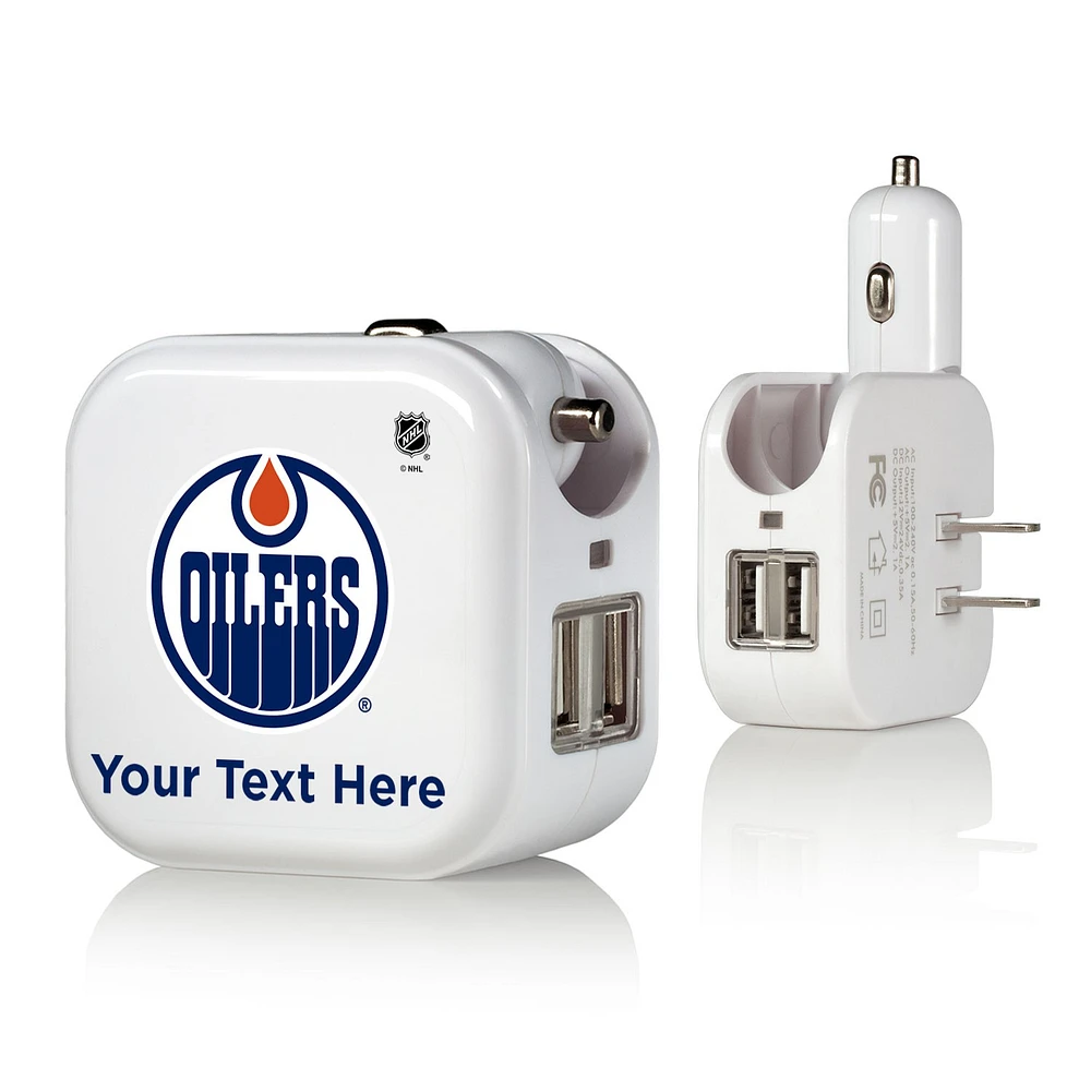 Edmonton Oilers Personalized 2-In-1 USB Charger