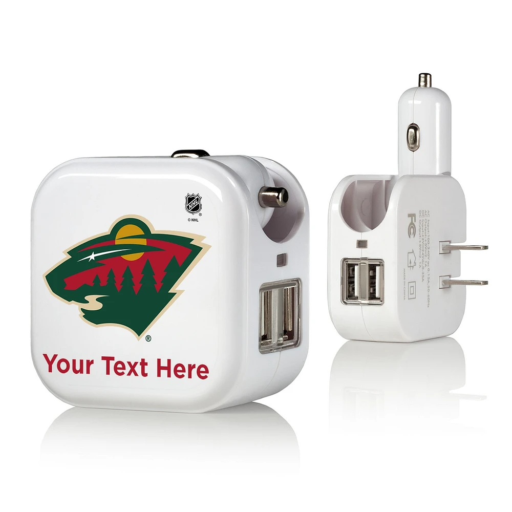 Minnesota Wild Personalized 2-In-1 USB Charger