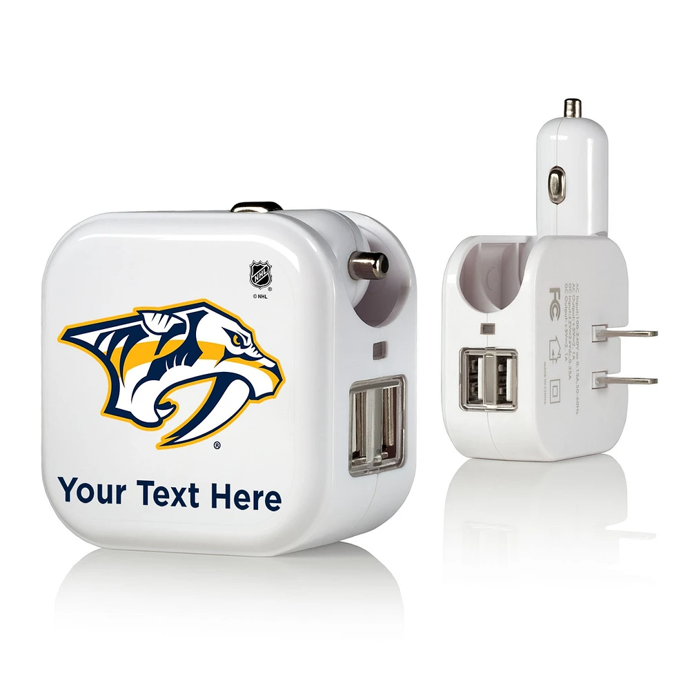 Nashville Predators Personalized 2-In-1 USB Charger