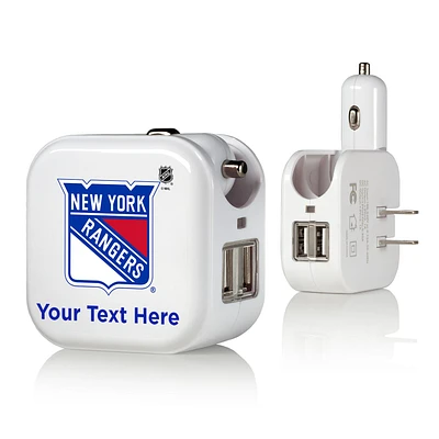 New York Rangers Personalized 2-In-1 USB Charger