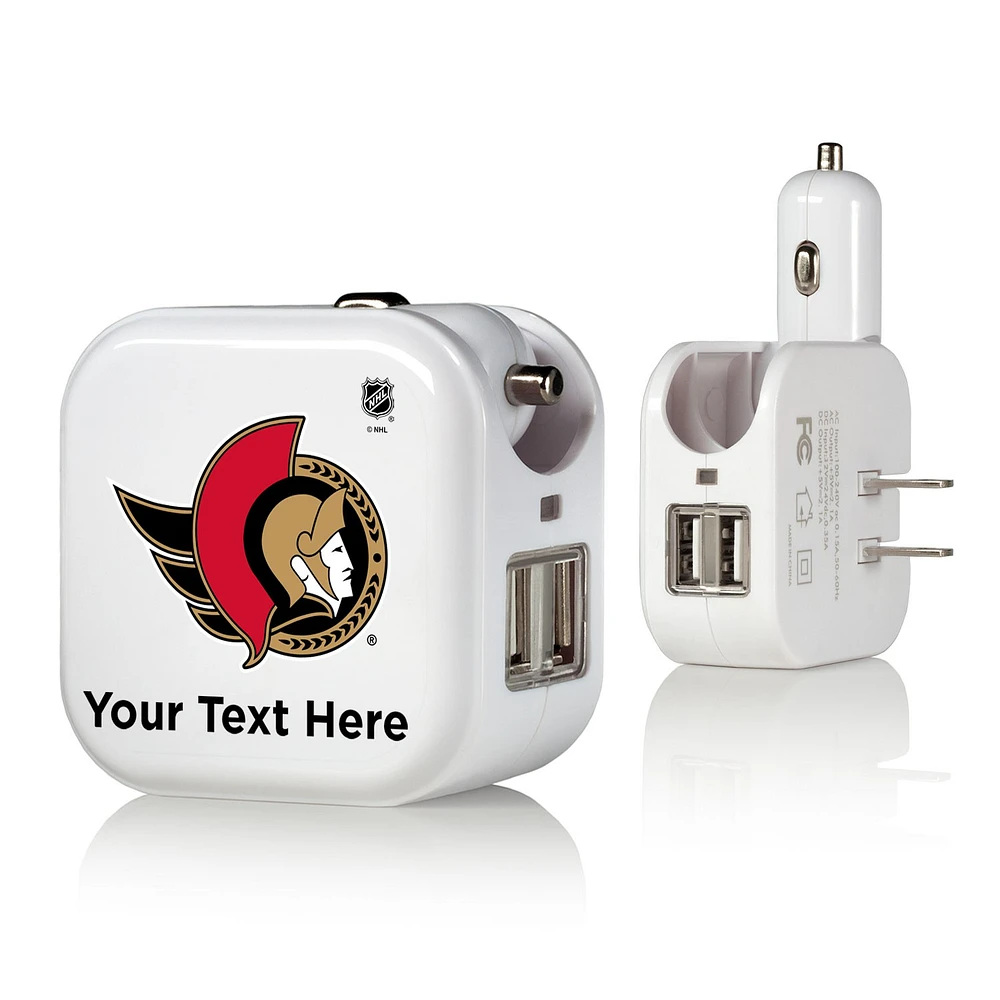 Ottawa Senators Personalized 2-In-1 USB Charger
