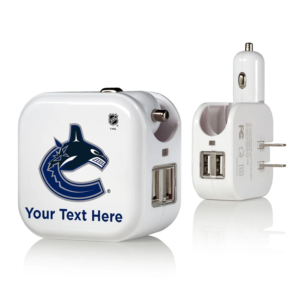 Vancouver Canucks Personalized 2-In-1 USB Charger
