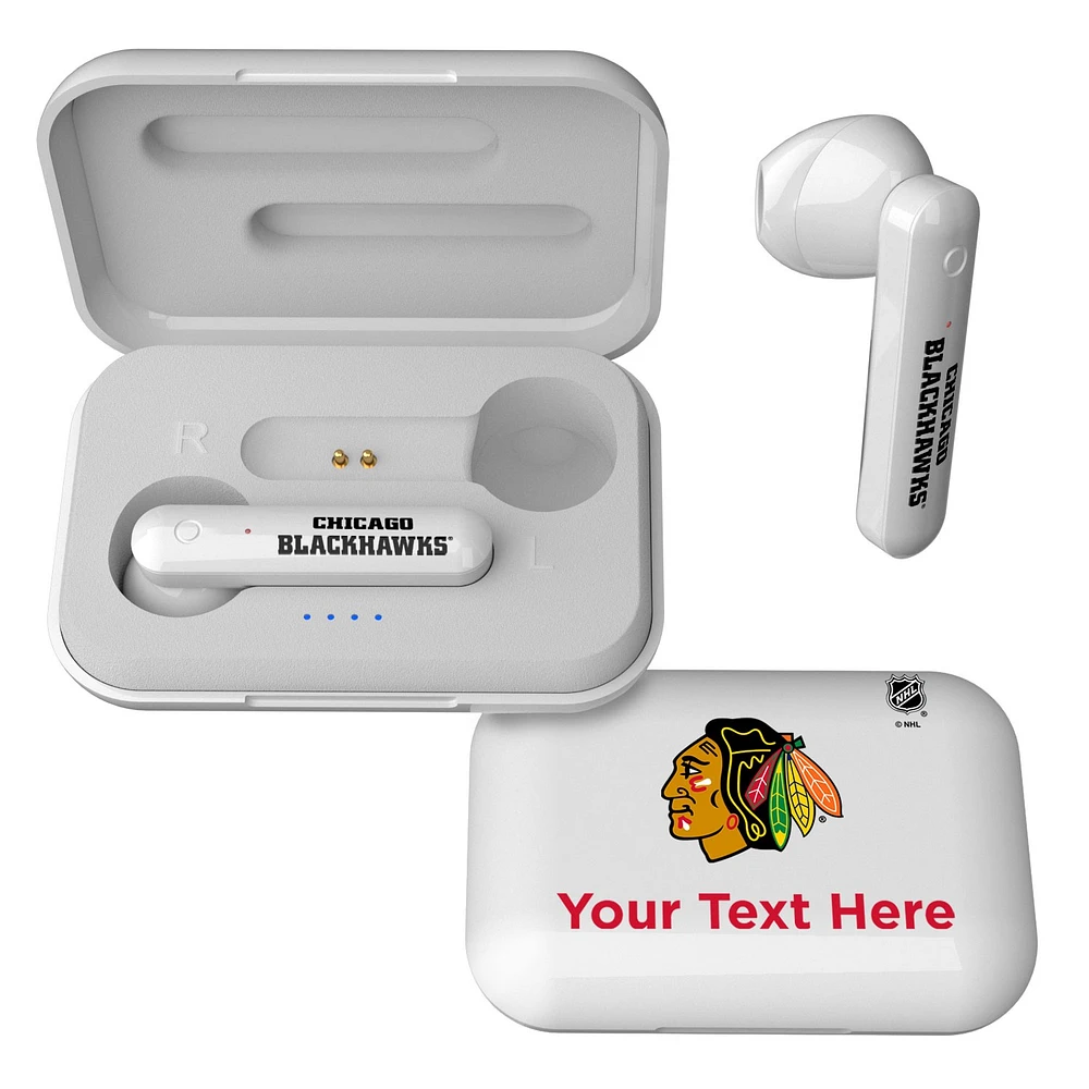 Chicago Blackhawks Personalized Insignia Design Wireless Earbuds
