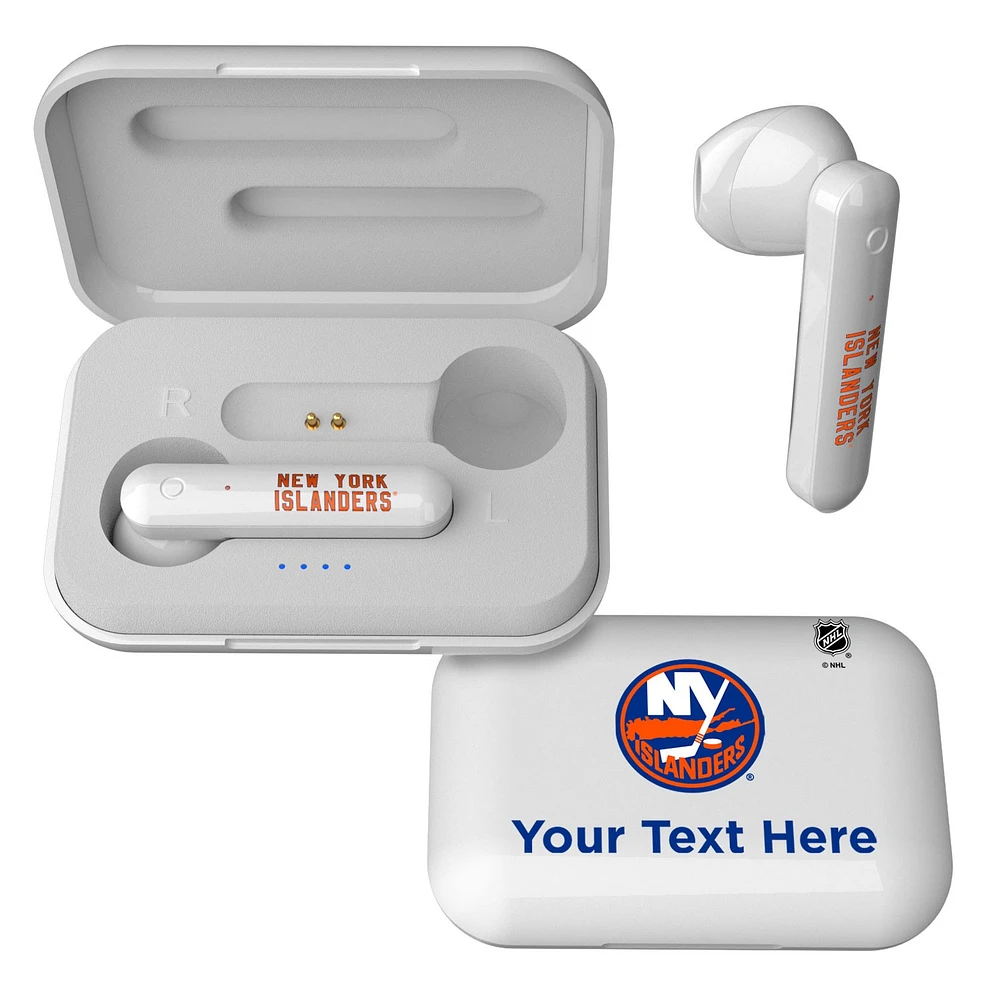 New York Islanders Personalized Insignia Design Wireless Earbuds