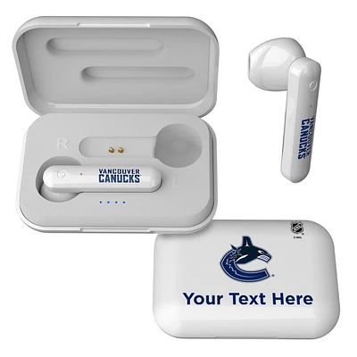 Vancouver Canucks Personalized Insignia Design Wireless Earbuds