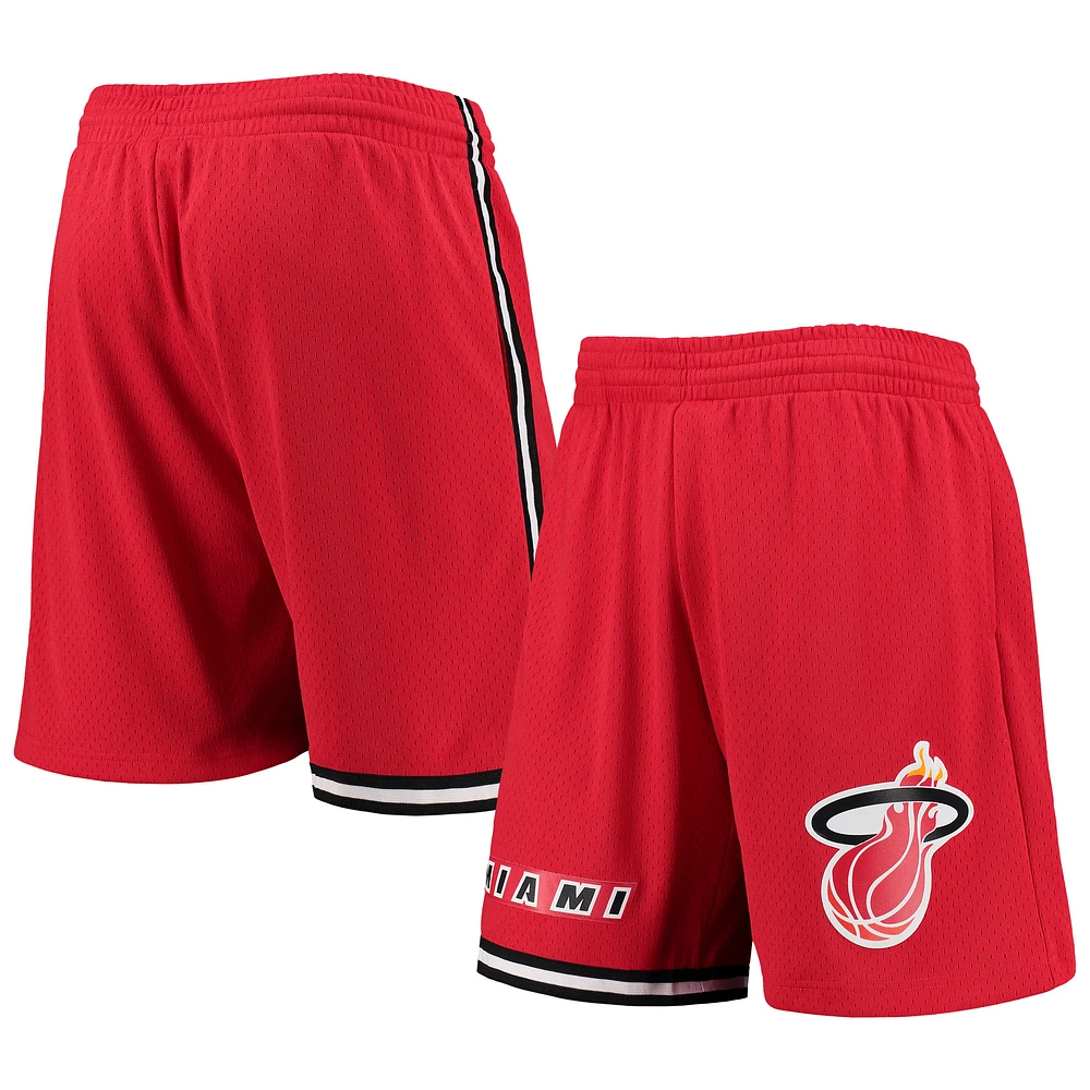 Men's Mitchell & Ness Red Miami Heat 1996-97 Hardwood Classics Swingman Shorts