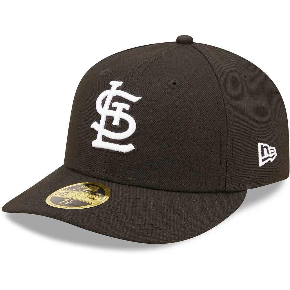 Men's New Era St. Louis Cardinals Black & White Low Profile 59FIFTY Fitted Hat