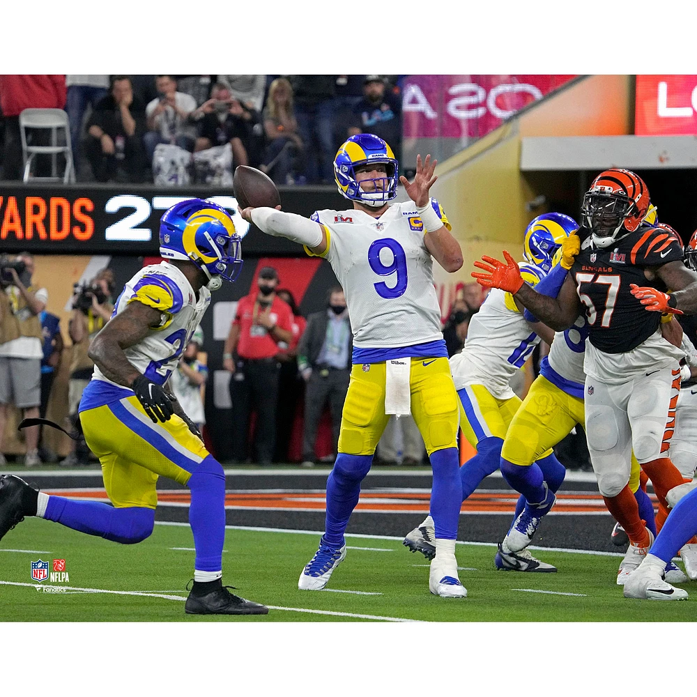 Matthew Stafford Los Angeles Rams Unsigned Super Bowl LVI Game-Winning Touchdown Throw Photograph