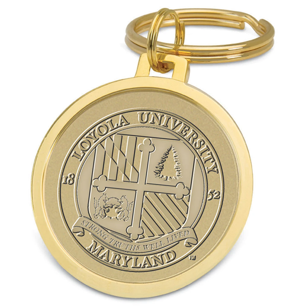 Gold Loyola Greyhounds Team Logo Split-Wire Key Ring