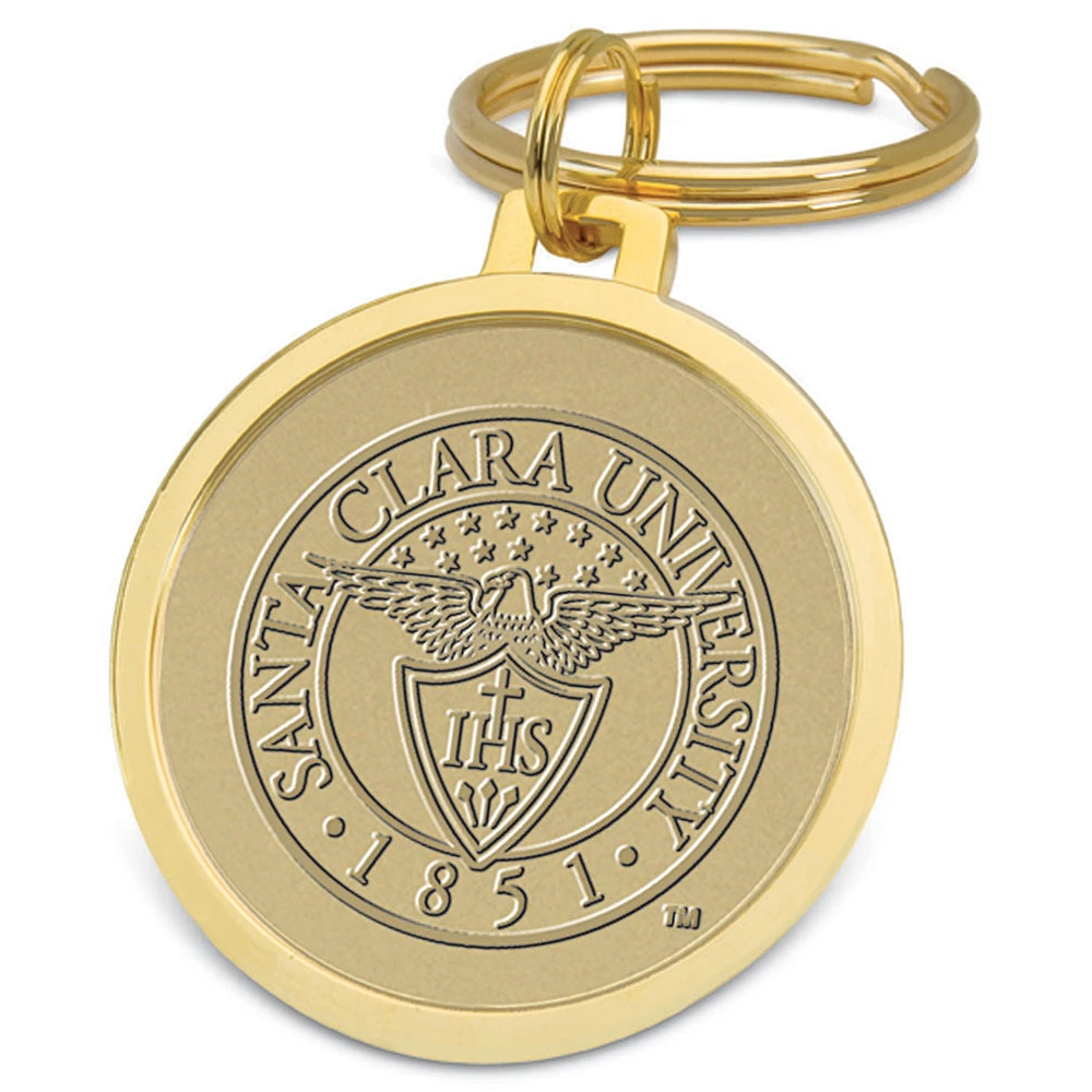 Gold Santa Clara Broncos Team Logo Split-Wire Key Ring