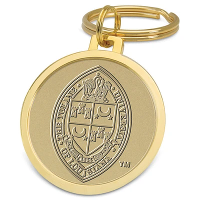 Gold Tulane Green Wave Logo Split-Wire Key Ring