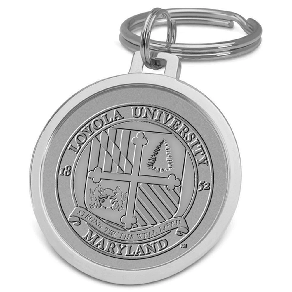 Silver Loyola Greyhounds Team Logo Split-Wire Key Ring