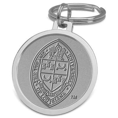 Silver Tulane Green Wave Logo Split-Wire Key Ring
