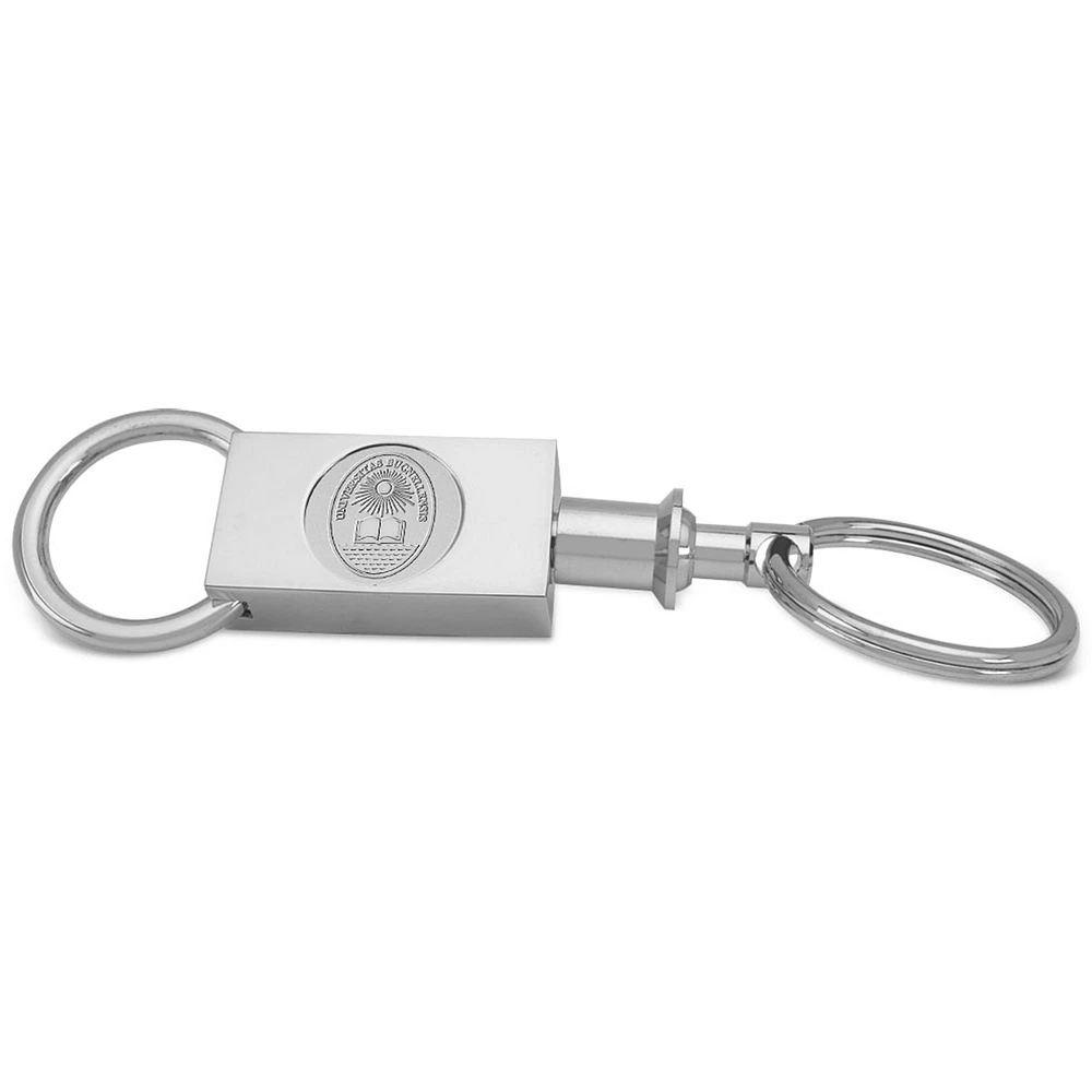 Silver Bucknell Bison Team Logo Two-Section Key Ring