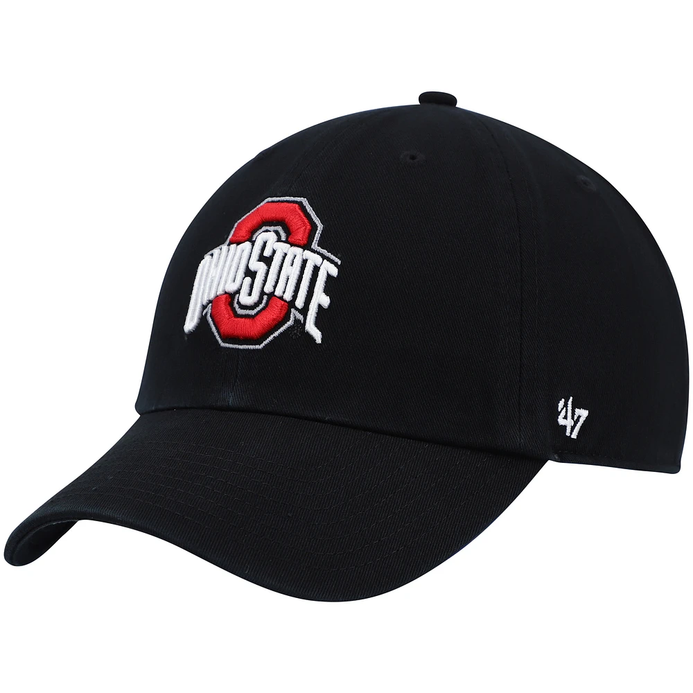 Men's '47 Black Ohio State Buckeyes Clean Up Adjustable Hat
