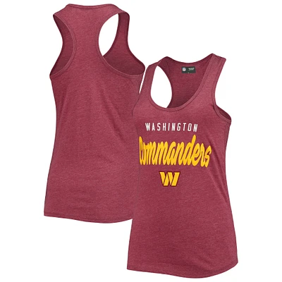 Women's New Era Heathered Burgundy Washington Commanders Wordmark Racerback Tank Top
