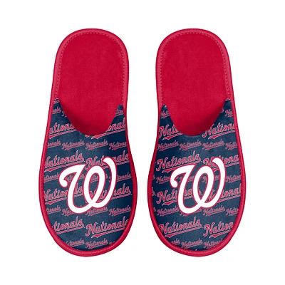 Youth FOCO Washington Nationals Scuff Wordmark Slide Slippers