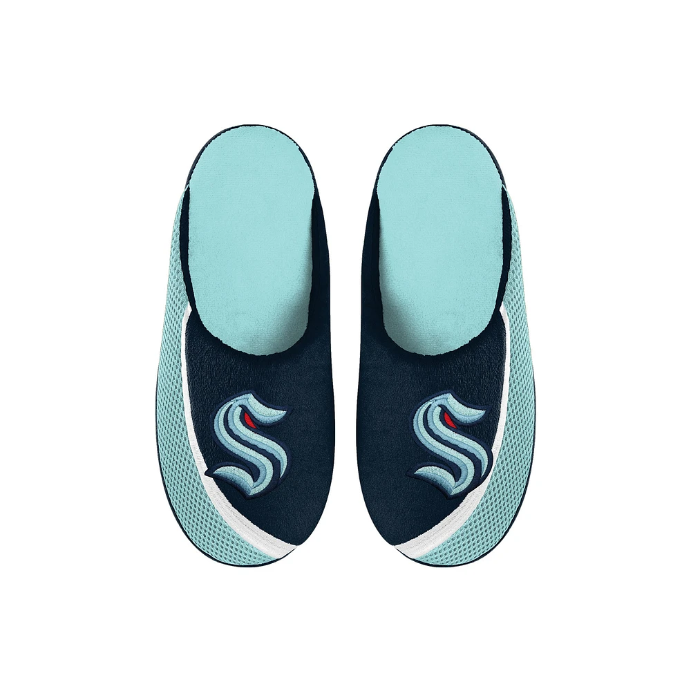 Youth FOCO Seattle Kraken Big Logo Color Edge Slippers