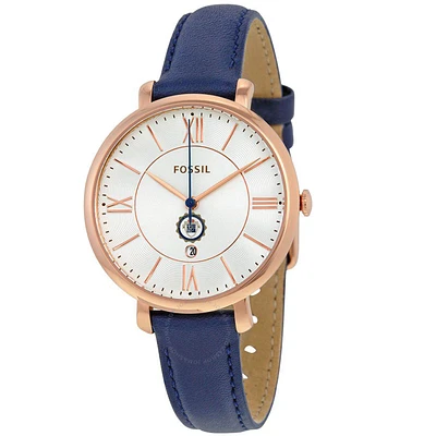 Women's Fossil Navy Robert Morris Colonials Jacqueline Leather Watch